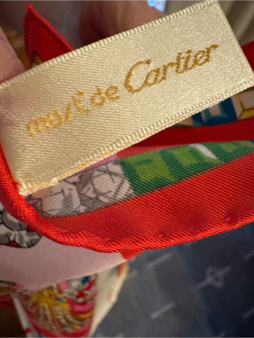 Must de Cartier Pink Gemstone Print Silk Scarf - Picture 4 of 8